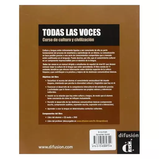 کتاب Todas las voces Curso de cultura y civilizacion