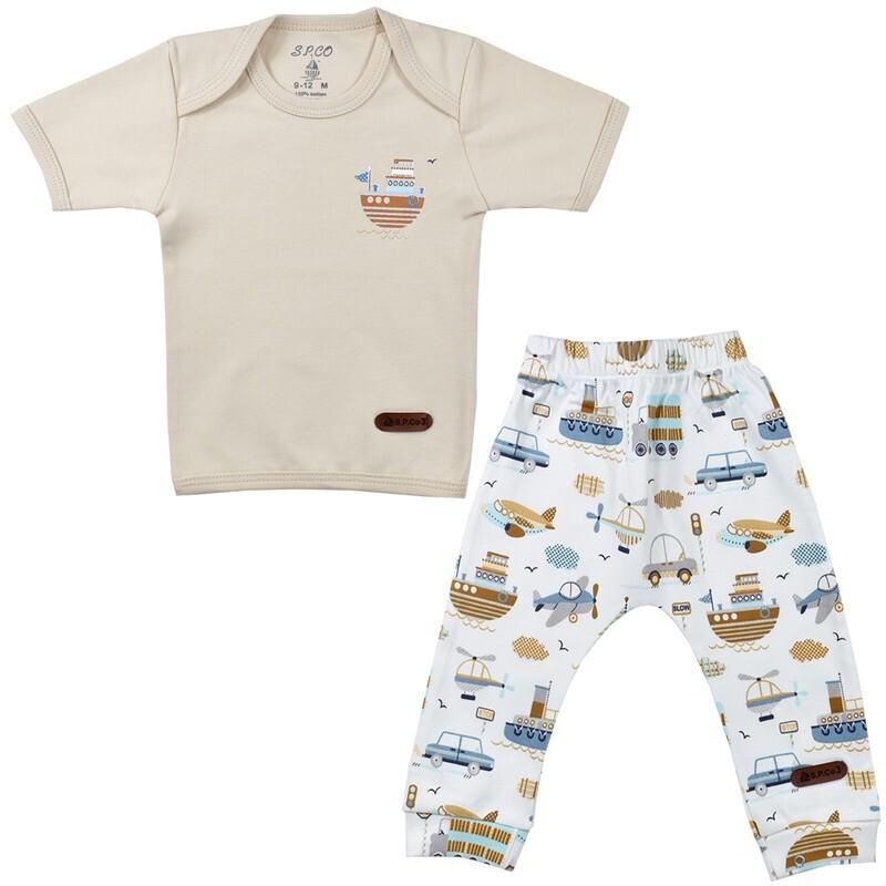 ست تی شرت و شلوار نوزادی اسپیکو مدل دنیز کد 3