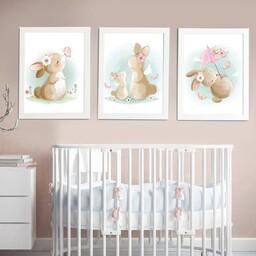 تابلو
کودک مدل خرگوش مادر و دختر رویایی مجموعه 3 عددی