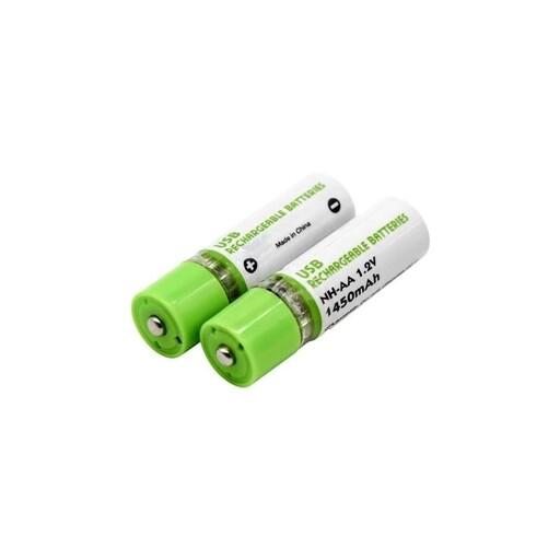 باتری قلمی شارژی USB مدل NH-AA بسته دو عددی