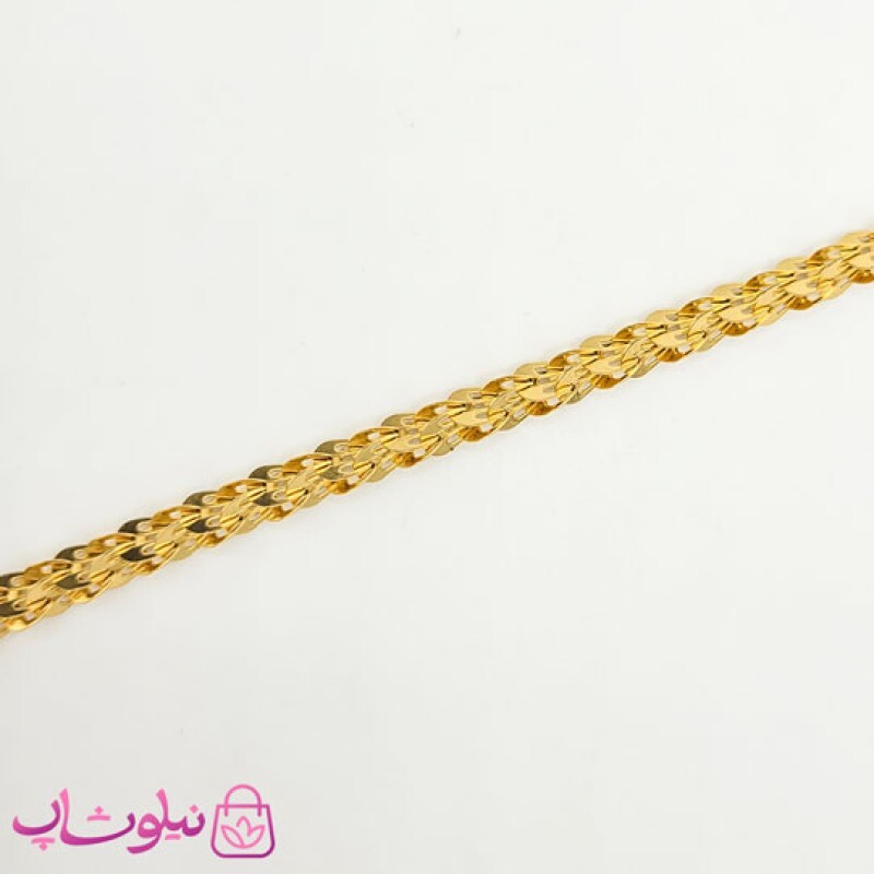 ست گردنبند دستبند پابند زنانه استیل طلایی - دستبند