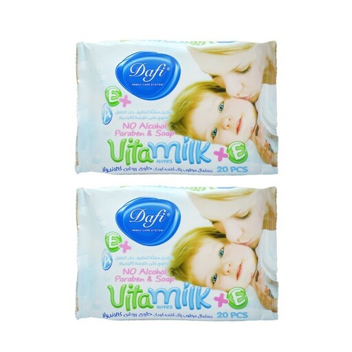 دستمال مرطوب کودک دافی  vita milk مجموعه  عددی -11651835