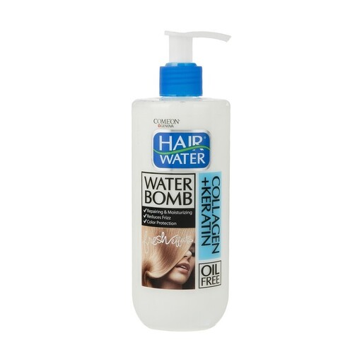 کرم آبرسان مو برند کامان Collagen Hair Water  حجم  400 میلی  ترمیم کننده موهای خشک آسیب دیده  نازک  وز شکننده