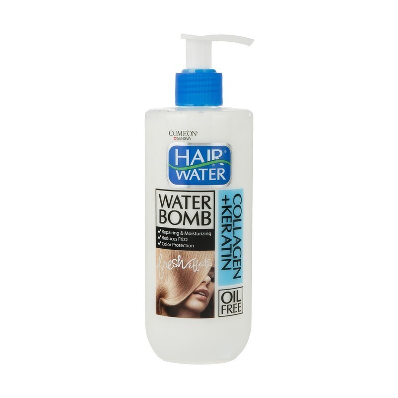 کرم آبرسان مو کامان Collagen Hair Water - حجم  400 میلی - ترمیم کننده موهای خشک آسیب دیده  نازک  وز شکننده