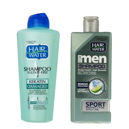 شامپو مردانه ضد شوره و حجم دهنده مو کامان و شامپو بدون سولفات آبرسان مخصوص موهای آسیب دیده کامان کالای اصل