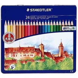 مداد رنگی 24 رنگ جعبه فلزی استدلر کد: 145CM24