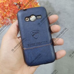 قاب گوشی Samsung Galaxy Ace 4 طرح چرم Hercules - آبی-تیره