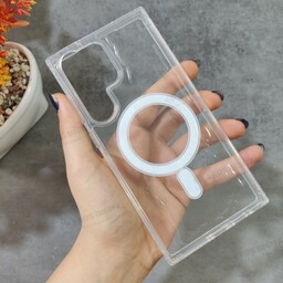 قاب گوشی Samsung galaxy S23 Ultra شفاف مدل مگ سیف دار Clear Case - بی-رنگ-شفاف