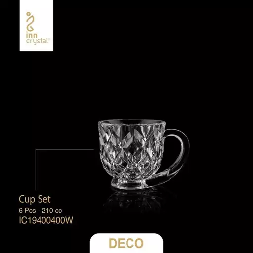 فنجان این کریستال مدل DECO بسته 6 عددی