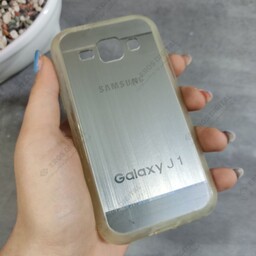 قاب گوشی Samsung Galaxy J1  J100 دور شفاف پشت طلقی - نقره-ای