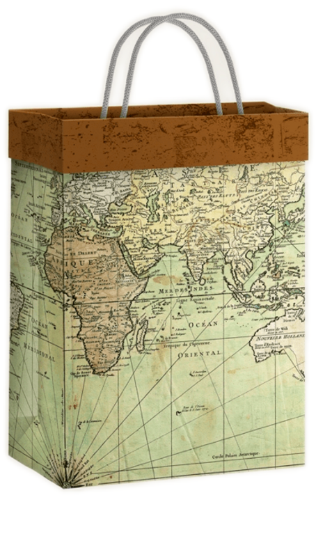 گیفت بگ فولدی سایز 3 طرح نقشه جهان کد: 3030