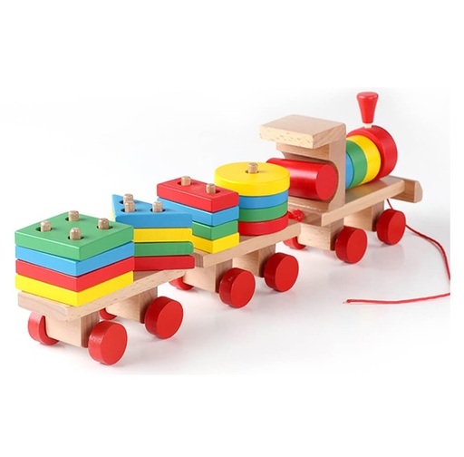 بازی فکری قطار چوبی رنگی 22 قطعه مونته سوری کد: 004