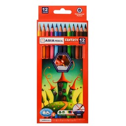 مداد رنگی 12 رنگ جعبه مقوایی آسیا