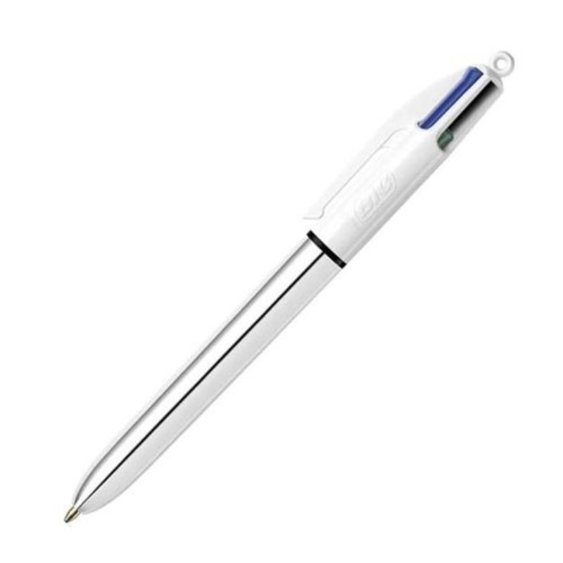 خودکار 4 رنگ بدنه نقره ای بیک