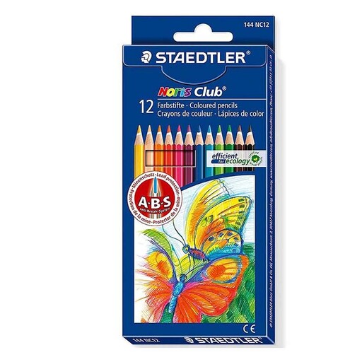 مداد رنگی 12 رنگ جعبه مقوایی نوریس کلاب استدلر کد: 144NC12