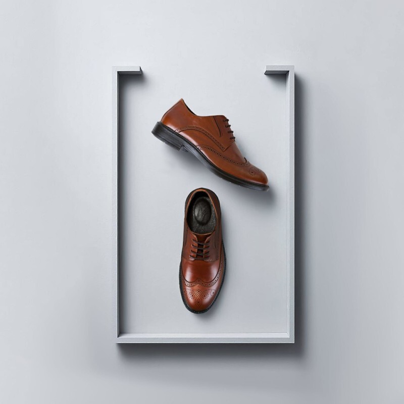 کفش مردانه چرمی شیما مدل آکسفورد 157 عسلی