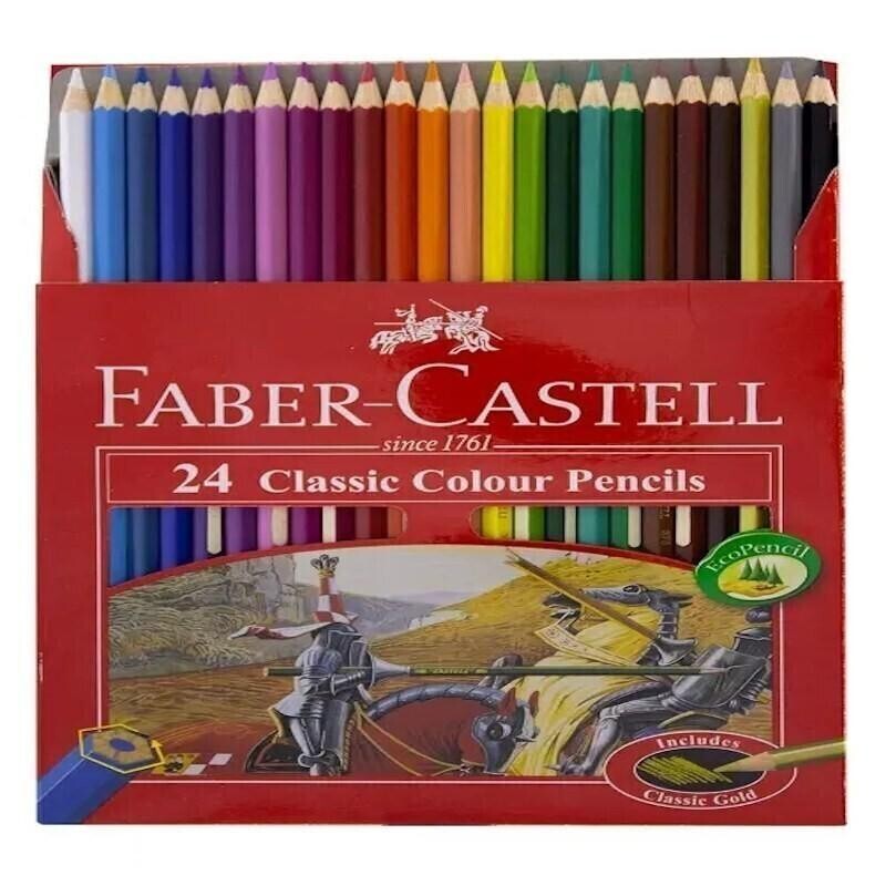 مداد رنگی 24 رنگ فابر کاستل مدل کلاسیک (علم گستر)