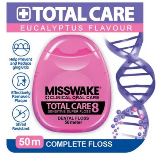 نخ دندان - Misswake میسویک مدل -   Total Care - کاهش پوسیدگی دندان ضد حساسیت دهان و لثه