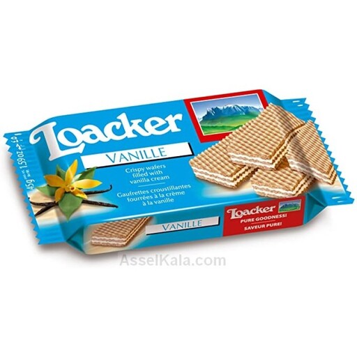 ویفر لواکر وانیلی LOACKER تکی 45 گرمی