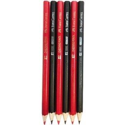 ست مداد مشکی و قرمز فابر کاستل مدل1111 بسته 6 عددی (علم گستر)