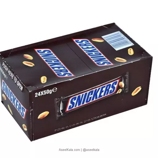 شکلات اسنیکرز با مغز بادام زمینی بسته ای 24 عددی – SNICKERS