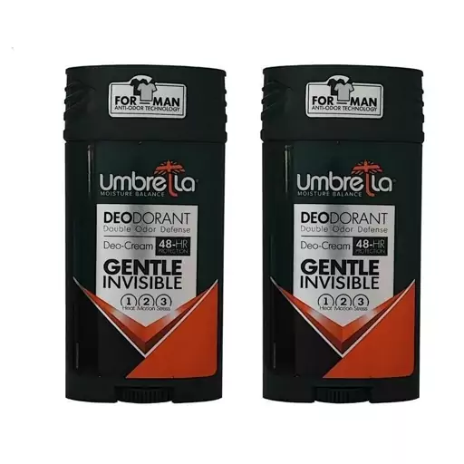 استیک ضد تعریق مردانه آمبرلا Umbrella - مدل GENTLE INVISIBLE  حجم 90 میلی لیتر مجموعه دو عددی کد 403