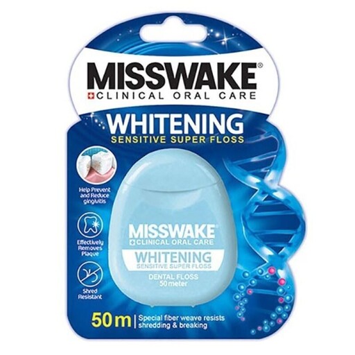 نخ دندان سفیدکننده - Misswake میسویک مدل Whiting طول 50 متر
