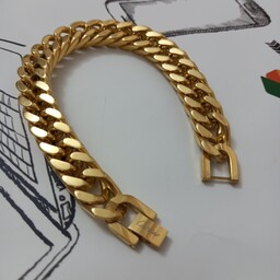 دستبند کارتیر طلایی مردانه استیل قطر 12 میل