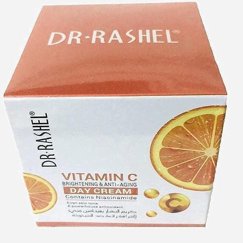 کرم روز ویتامین سی دکتر راشل .روشن کننده و ضد پیری ضد لک و روشن کننده مناسب برای استفاده در روتین روزانه  حجم 50 گرم
