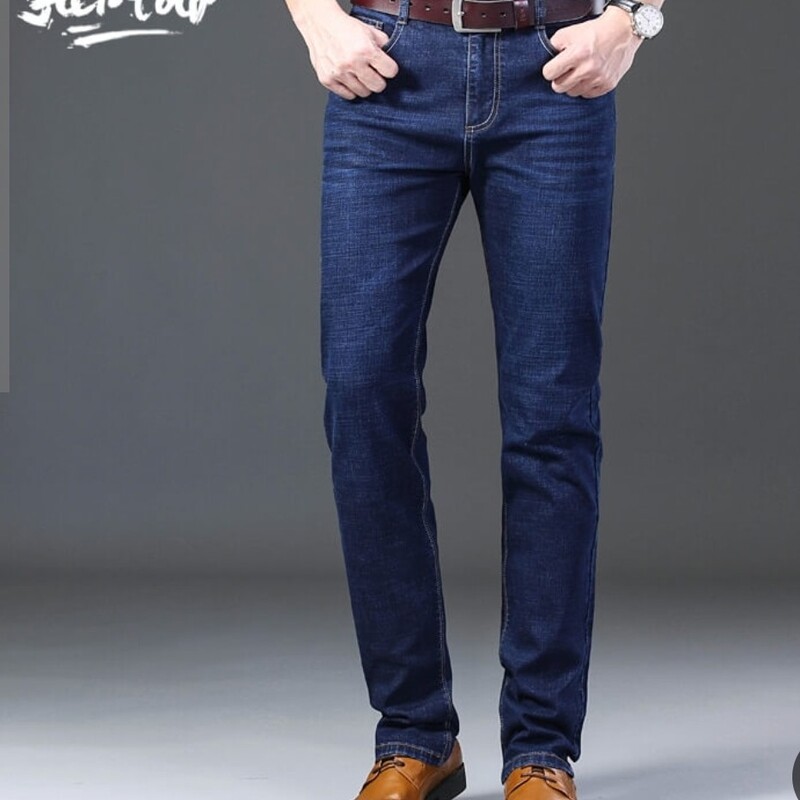 شلوارجین مردانه راسته  پارچه جین اصلی گرم بالا شلوارجین سایزبزرگ 