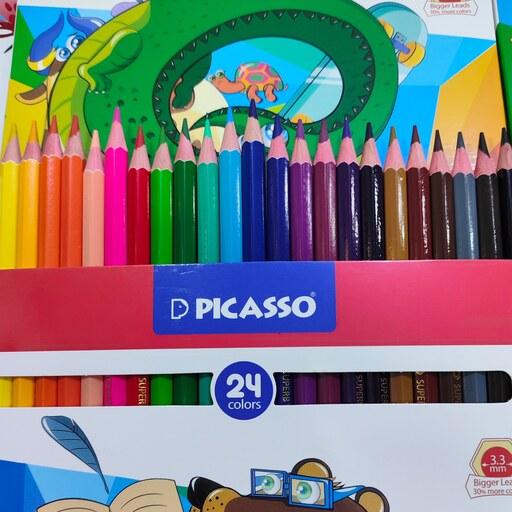 مداد رنگی 24 رنگ پیکاسو جعبه مقوایی اورجینال  خارجی مداد رنگی 24 رنگ مارک پیکاسو جعبه مقوایی اصلی مداد رنگی پیکاسو 24رنگ