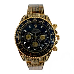 ساعت مچی مردانه رولکس سه موتور فعال فول حکاکی ROLEX DAYTONA GD-BK