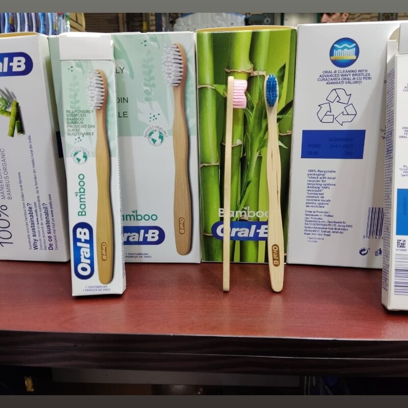 12عددمسواک گیاهی چوب بامبوی اورال بی Oral B Bamboo