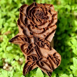 مهر چوبی طرح گل رز مناسب برای چاپ روی لباس و پارچه