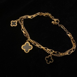 دستبند دو زنجیره اویزدار زنانه، مدل ونکلیفت، مناسب برای کادویی و هدیه