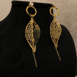 گوشواره آویز میخی ، استیل طلایی،مناسب برای هدیه زنانه و دخترانه