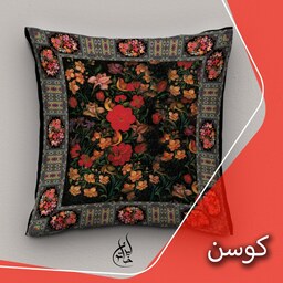 کاورکوسن مخمل لمینت دار با زیپ مخفی ایران خاتون طرح سنتی در ابعاد (40 در 40 ) کد 8