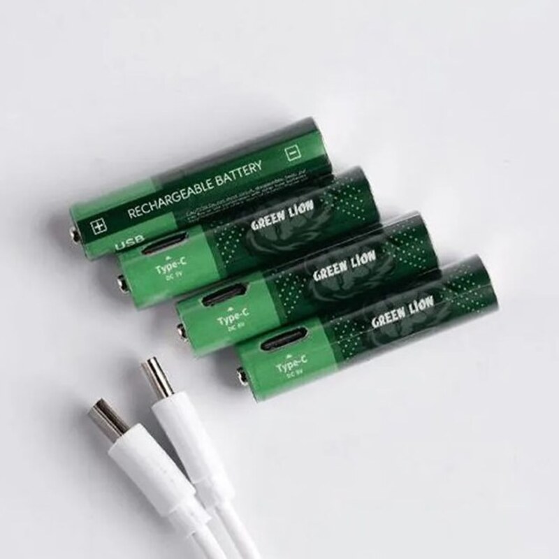 باتری نیم قلم شارژی green lion بسته 4 عددی