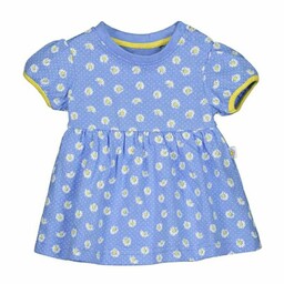 پیراهن نوزادی زیر دکمه دار برند BLUE SEVEN  جنس تمام نخ سایز 3 تا 6 ماه