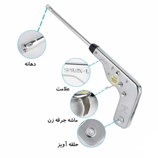 فندک اتمی جرقه زن فندک استیل مقاوم ضدزنگ بدون نیاز به گاز و باتری بدون نیاز به شارژ مجدد  spark-l