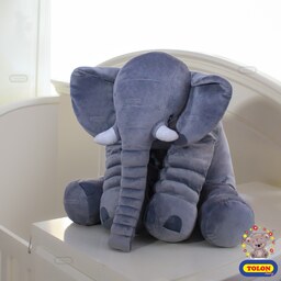عروسک فیل طوسی سایز متوسط برند تولون TOLON