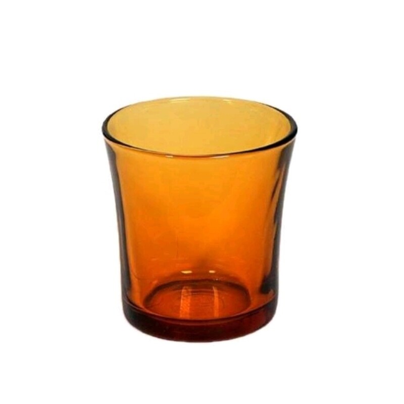 لیوان کوتاه دورالکس فرانسه رنگ عسلی ( یک عدد)
