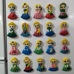  عروسک خمیری چینی پرنسس های دیزینی بسیار لاکچری  در رنگ های متنوع مخصوص چسبوندن روی یخچال  هست