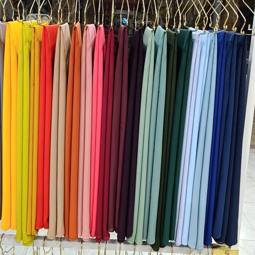 روسری کرپ حریر تک رنگ قواره بزرگ در انواع رنگبندی 