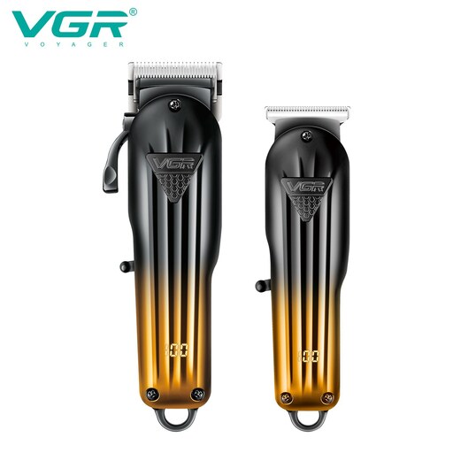 ماشین اصلاح ست دو قلو حجم زن و خط زن vgr v 646  رنگ مشکی بدنه فلزی دیجیتال 