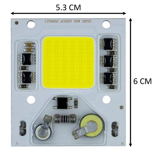 برد نور افکن چیپ  ال ای دی 50 وات 220 ولت  نور مهتابی