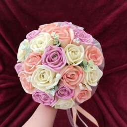 دسته گل ترکیبی با رنگهای ملیح  وزیبا مناسب دسته گل عروس وعقد و حنابندان 