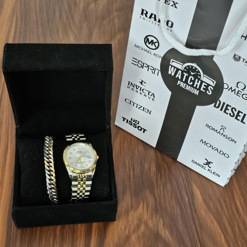 ساعت مردانه رولکس با دستبند و جعبه مخصوص و پاکت ارسال رایگان
