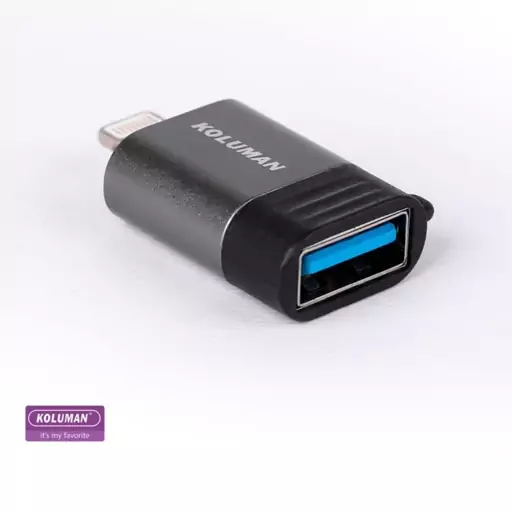 مبدل USB به لایتنینگ کلومن مدل K-OT15 خاکستری 7 روز تضمین بازگشت کالا