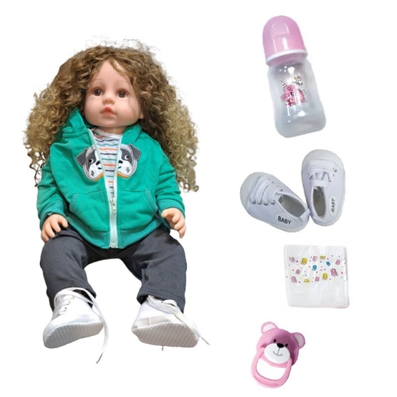 اسباب بازی عروسک سیلیکونی دختر بچه همراه با وسایل
